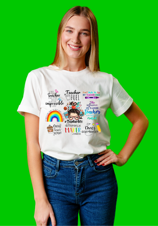 "Teacher Life Collage" Graphic Tee