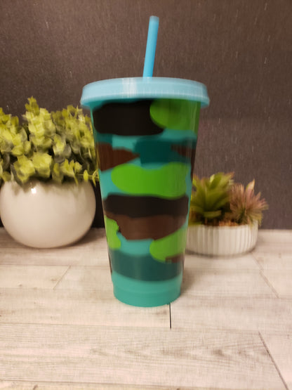 24 OZ Color Changing Cup- Camo