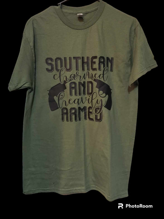 T Shirt- Southern charmed and heavily armed