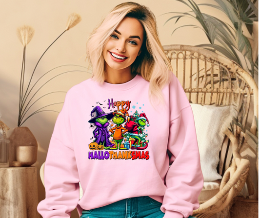 Sweatshirt- Happy HalloThanksMas