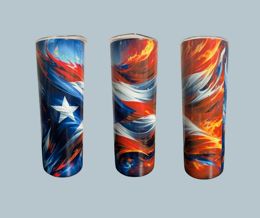 20 OZ Tumbler- Puerto Rican Flag