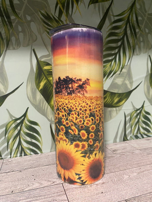 20 OZ Tumbler- Sunflower Field Metal Tumbler