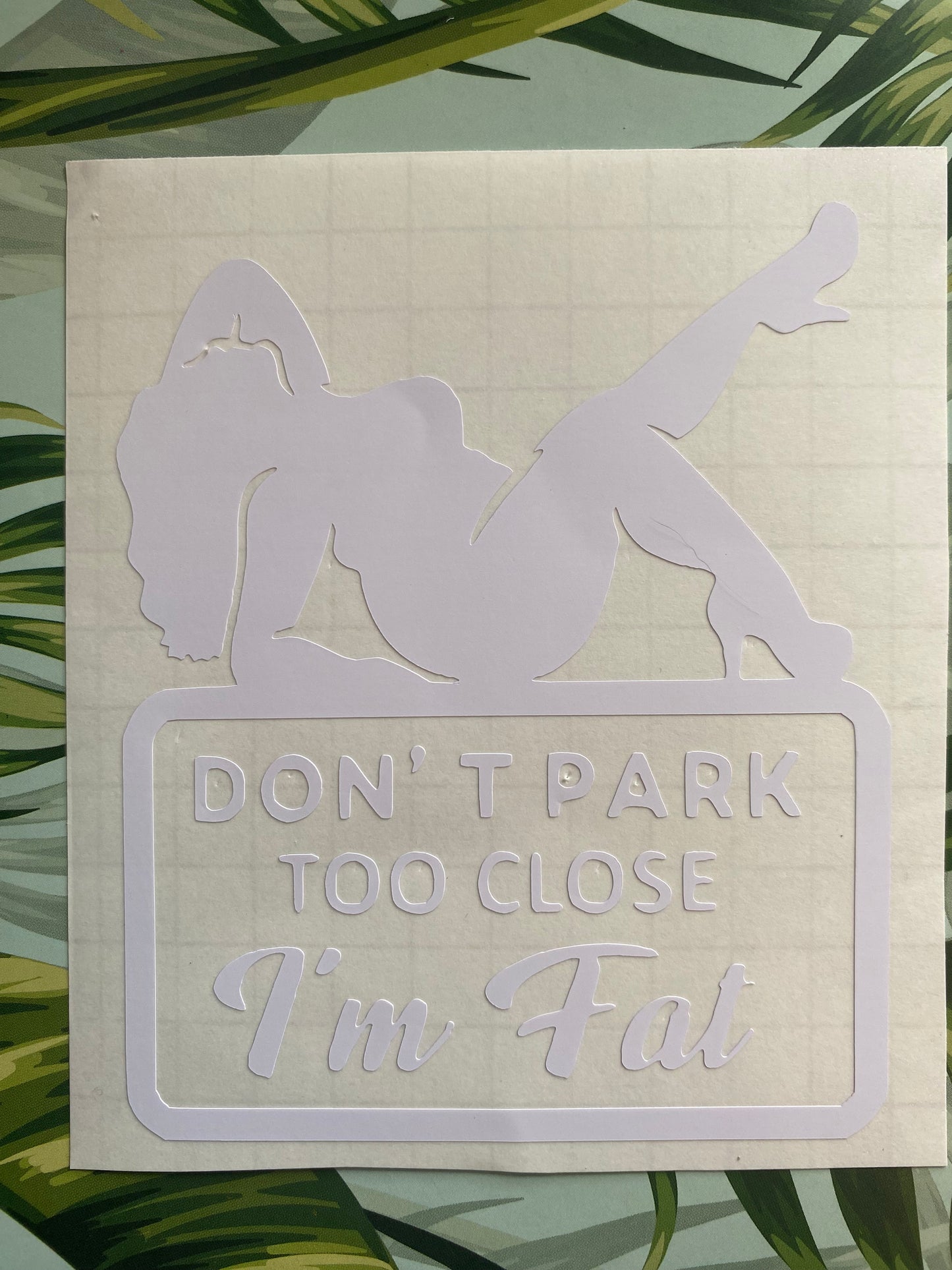Decal- Don’t Park Too Close I’m Fat